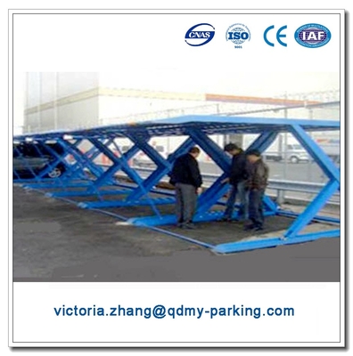 China. 2 niveles de doble ascensor de estacionamiento de coches portátil plataforma de tijeras hidráulicas proveedor