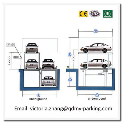 2-3 Niveles Subterráneo Estacionamiento de automóviles Elevador de estacionamiento de pozo Mecánico Carport Elevador de estacionamiento