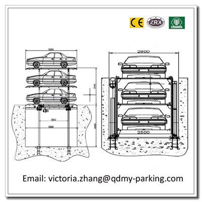 2-3 Niveles Estacionamiento en fosas Parking mecánico Carport Elevador de estacionamiento sótano Sistema de estacionamiento de estacionamiento