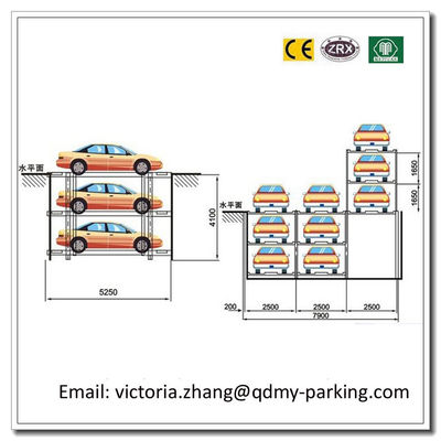 Parking de 2 a 3 niveles de pozo, aparcamiento mecánico, aparcamiento de coches, ascensor, aparcamiento vertical, garaje