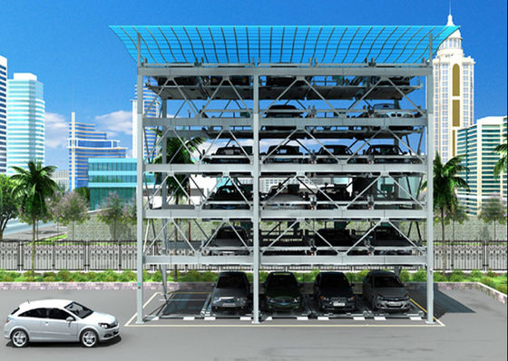 Sistema de estacionamiento de coches de rompecabezas de varios niveles con desplazamiento horizontal y vertical