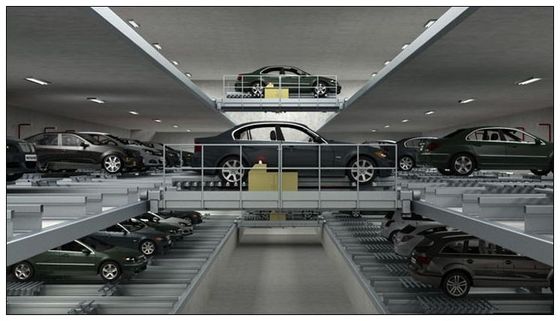 Sistema de estacionamiento automático de vehículos de transporte de cinco niveles