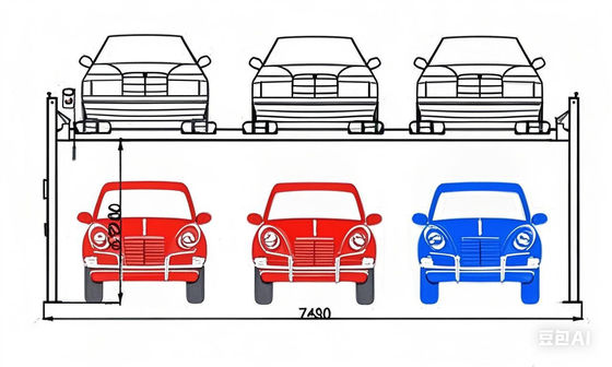 Elevadores automáticos de doble ancho para 6 coches/ elevadores de estacionamiento de 2 niveles para 6 coches/ elevadores de estacionamiento triple ancho