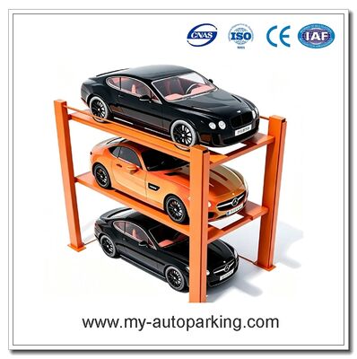 Maquinaria de elevación de estacionamiento de coches apilador automático con certificación CE de 3 niveles y 4 postes