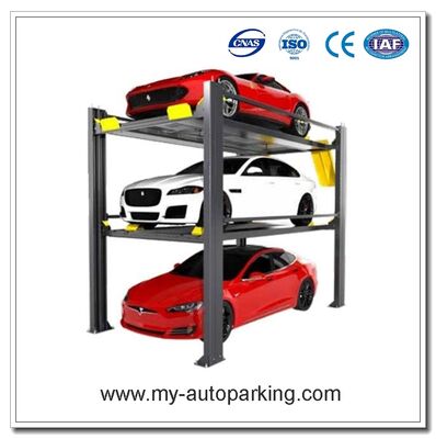 Elevador de estacionamiento de automóviles estable de 4 postes de triple apilamiento con paquete de potencia hidráulico estándar China Manufacturer