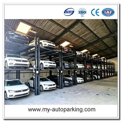 4 ascensor de estacionamiento de coches, sistema de estacionamiento hidráulico vertical de 3 niveles para el almacenamiento de 3 vehículos