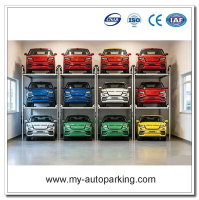 Maquinaria de elevación de estacionamiento de coches apilador automático con certificación CE de 3 niveles y 4 postes