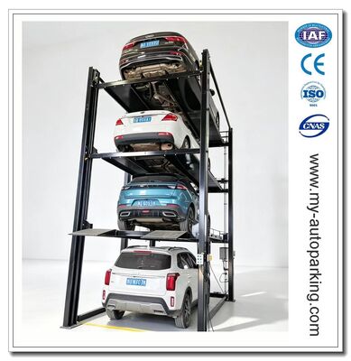 Elevador de almacenamiento para 4 coches / Elevador de estacionamiento para 4 coches / Poste de estacionamiento para coches / Garaje de estacionamiento cuádruple / Elevador apilador de 4 coches para estacionamiento