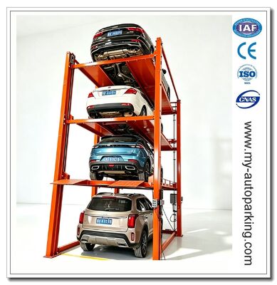 Elevador de almacenamiento para 4 coches / Elevador de estacionamiento para 4 coches / Poste de estacionamiento para coches / Garaje de estacionamiento cuádruple / Elevador apilador de 4 coches para estacionamiento