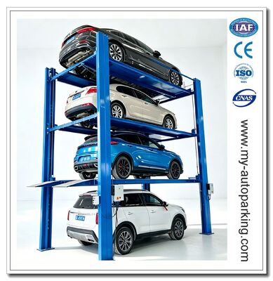 Elevador de almacenamiento para 4 coches / Elevador de estacionamiento para 4 coches / Poste de estacionamiento para coches / Garaje de estacionamiento cuádruple / Elevador apilador de 4 coches para estacionamiento