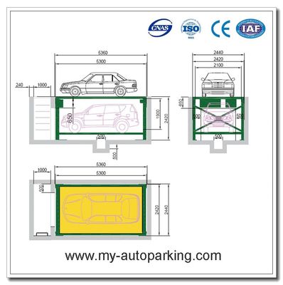 2 o 3 coches de varios niveles hidráulico de dos pisos estacionamiento de coches / ascensor subterráneo de coches / apilador hidráulico para el sótano
