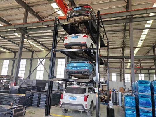 Elevador de estacionamiento de cuatro niveles / Elevador de almacenamiento para 4 coches / Elevador de estacionamiento para 4 coches / Poste de estacionamiento para coches / Garaje de estacionamiento cuádruple