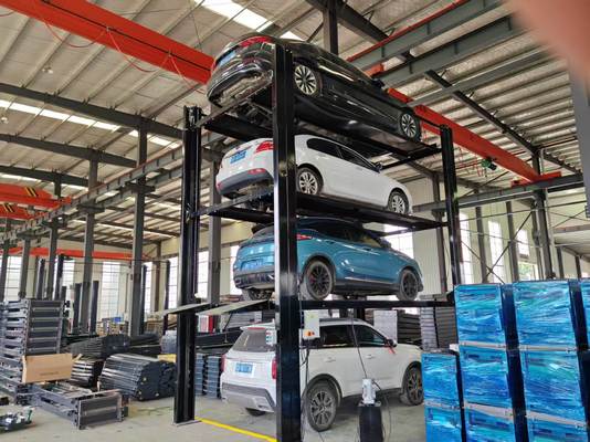 Elevador de almacenamiento para 4 coches / Elevador de estacionamiento para 4 coches / Poste de estacionamiento para coches / Garaje de estacionamiento cuádruple / Elevador apilador de 4 coches para estacionamiento