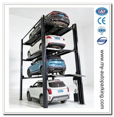 Cuatro niveles vertical 4 estacionamiento de coches ascensor ahorro de espacio Cuádruple garaje apilado